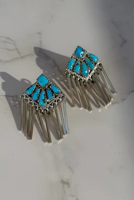 "Cheyenne" Kingman Turquoise Earrings | Glitzy Bella