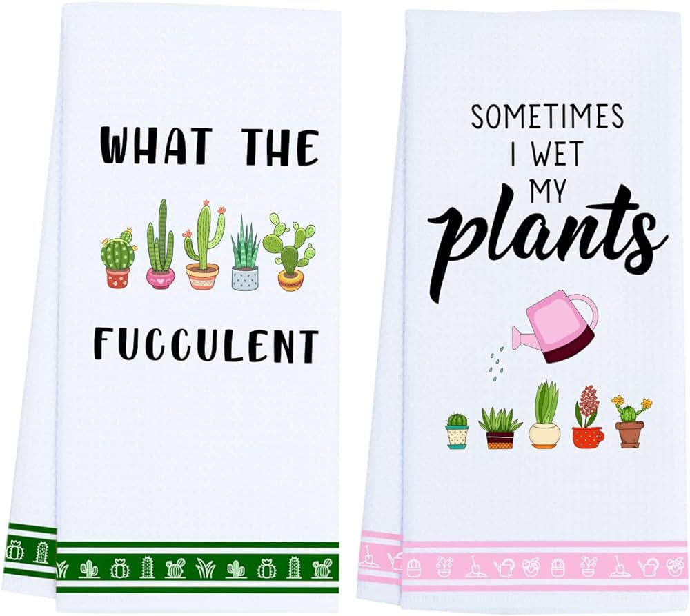 LXOMILL Funny Kitchen Towels, Plant Lover Gifts for Women Gardener, Plant Lady Mom Gifts, Housewa... | Amazon (US)