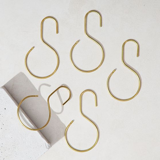 Quiet Town Home Shower Hooks, Brass | West Elm (US)