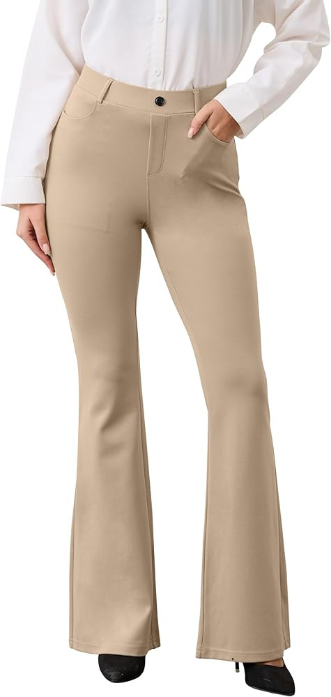 VIMPEP Women’s Classic Yoga Dress Pants High Rise Flare Soft Feeling Pull On Work Yoga Pants fo... | Amazon (US)
