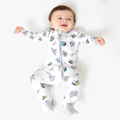 Bellabu Bear Baby Koala Bamboo Convertible Footie White 6-9 Months | Target