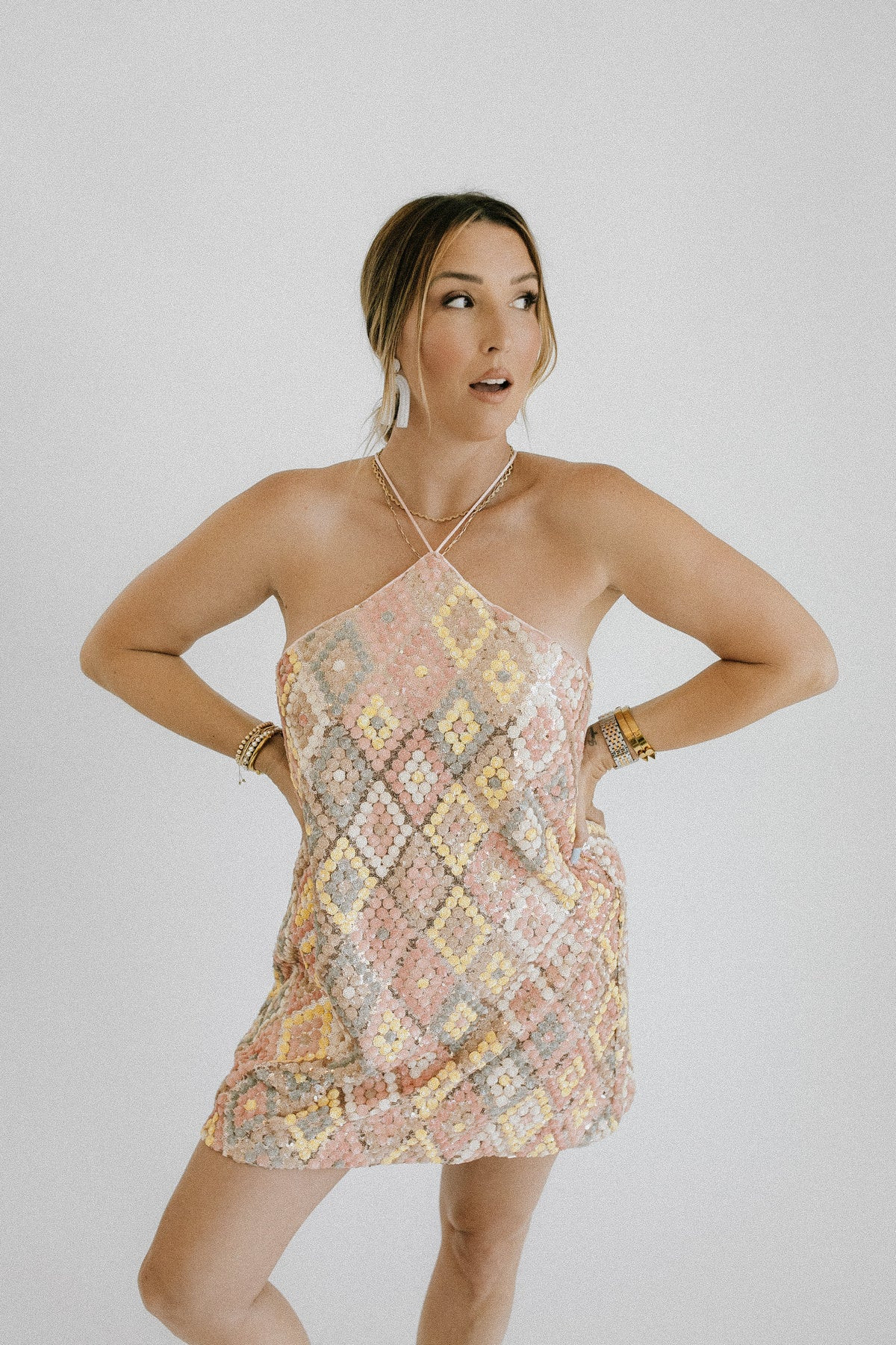 Paradise Sequin Dress - Sorbet | THELIFESTYLEDCO