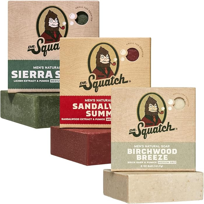 Dr. Squatch Natural Men’s Bar Soap - Cold Process Body Soap Bar with Natural Oils - Gifts for M... | Amazon (US)