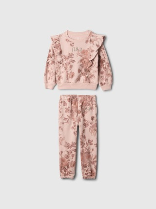 babyGap Vintage Soft Ruffle Logo Sweat Set | Gap (CA)