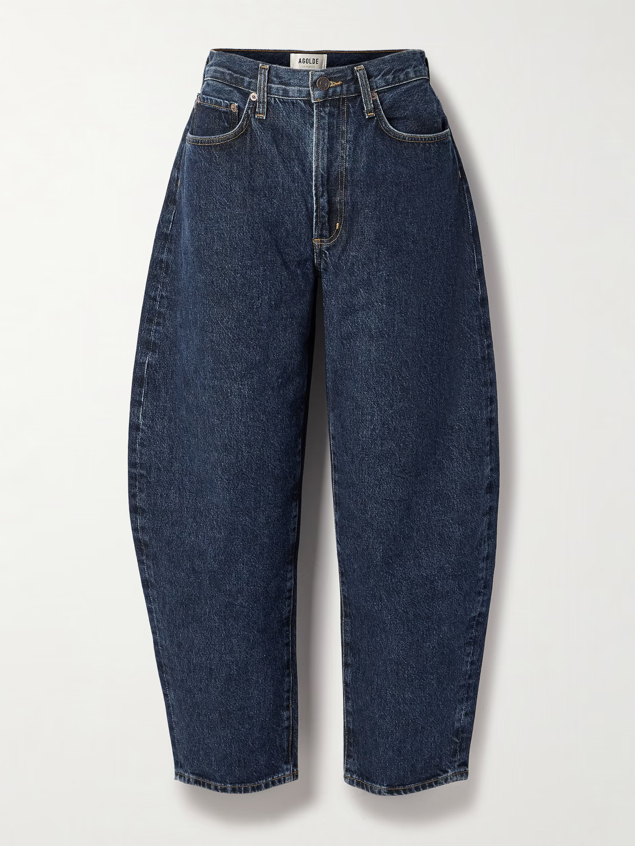 AGOLDE - Balloon High-rise Barrel-leg Jeans - Dark denim | NET-A-PORTER (UK & EU)