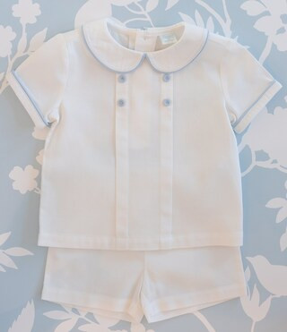 x The Broke Brooke Baby Boy 3-24 Months Cameron Peter Pan Collar Pique Set | Dillard's