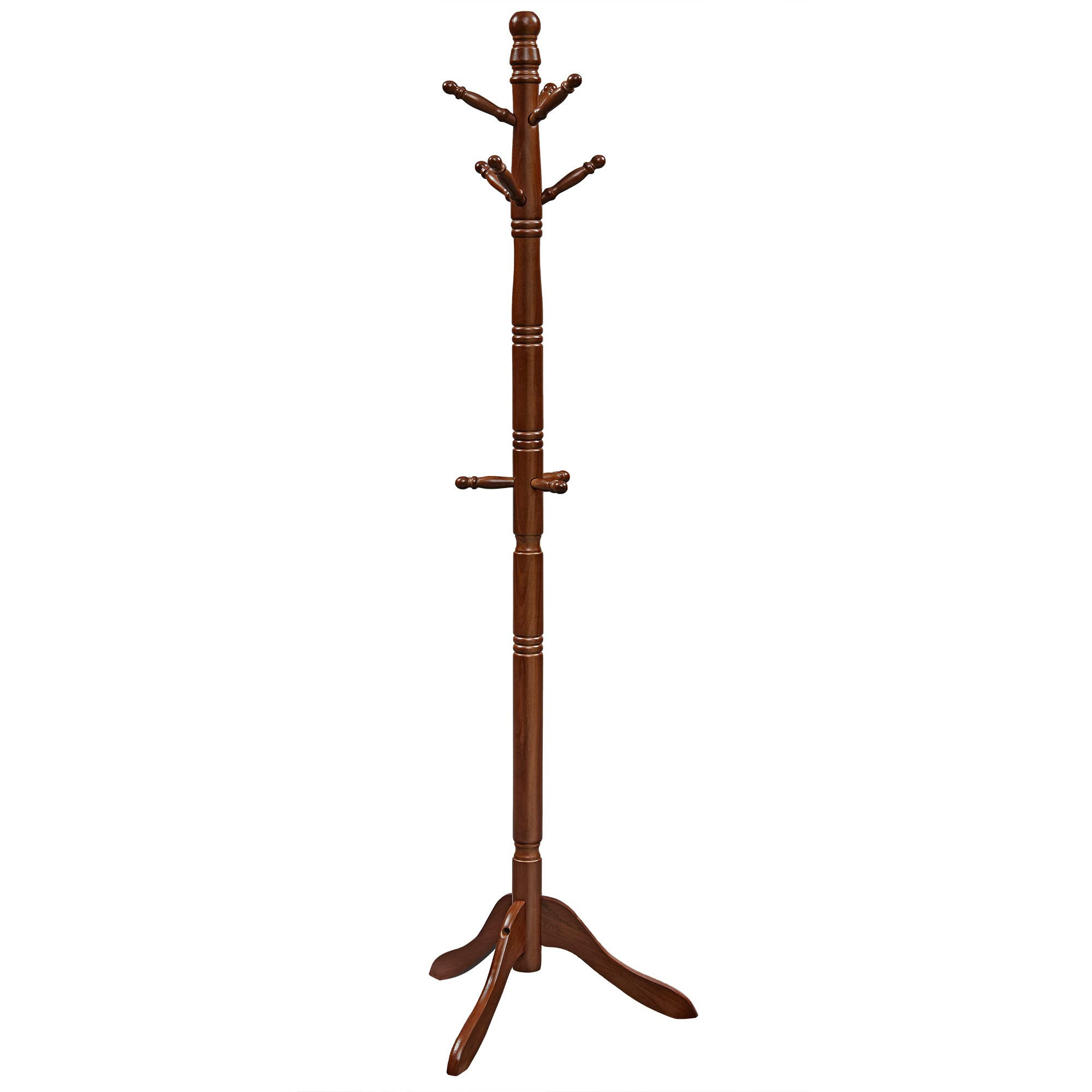 VASAGLE Coat Rack, Solid Wood Coat Stand, Free Standing Hall Coat Tree with 10 Hooks for Coats, H... | Amazon (US)
