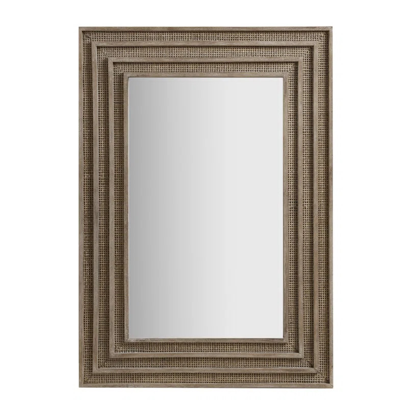 Martha Stewart Playa Rectangular Wood And Rattan Wall Mirror | Wayfair | Wayfair North America