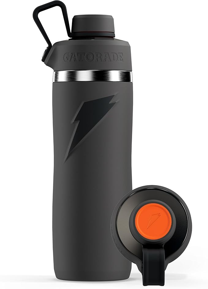 Gatorade 'Overtime' 22oz Stainless Steel Water Bottle, Twist Cap, Grey | Amazon (US)