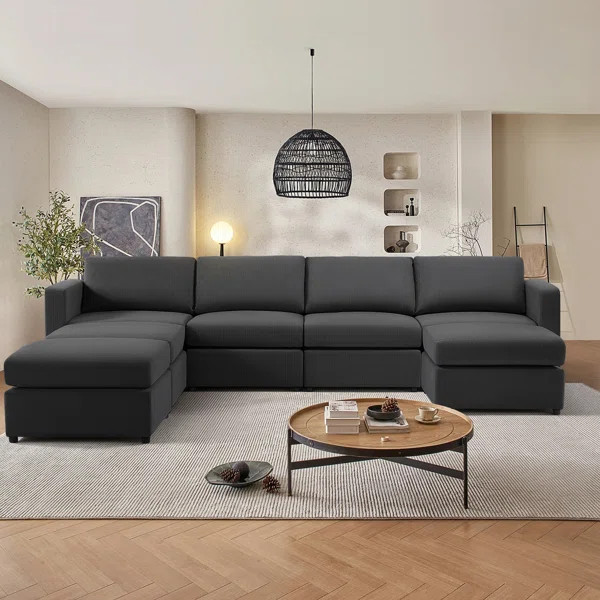 7 - Piece Corduroy Modular Sectional Sofa | Wayfair North America