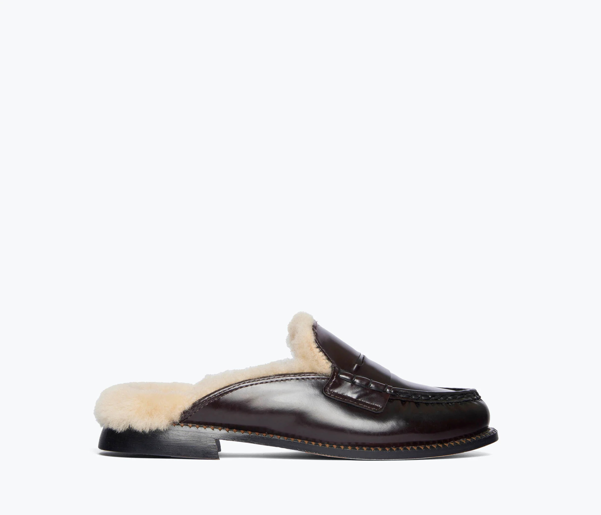 TEMI SHEARLING PENNY LOAFER MULE | Frēda Salvador