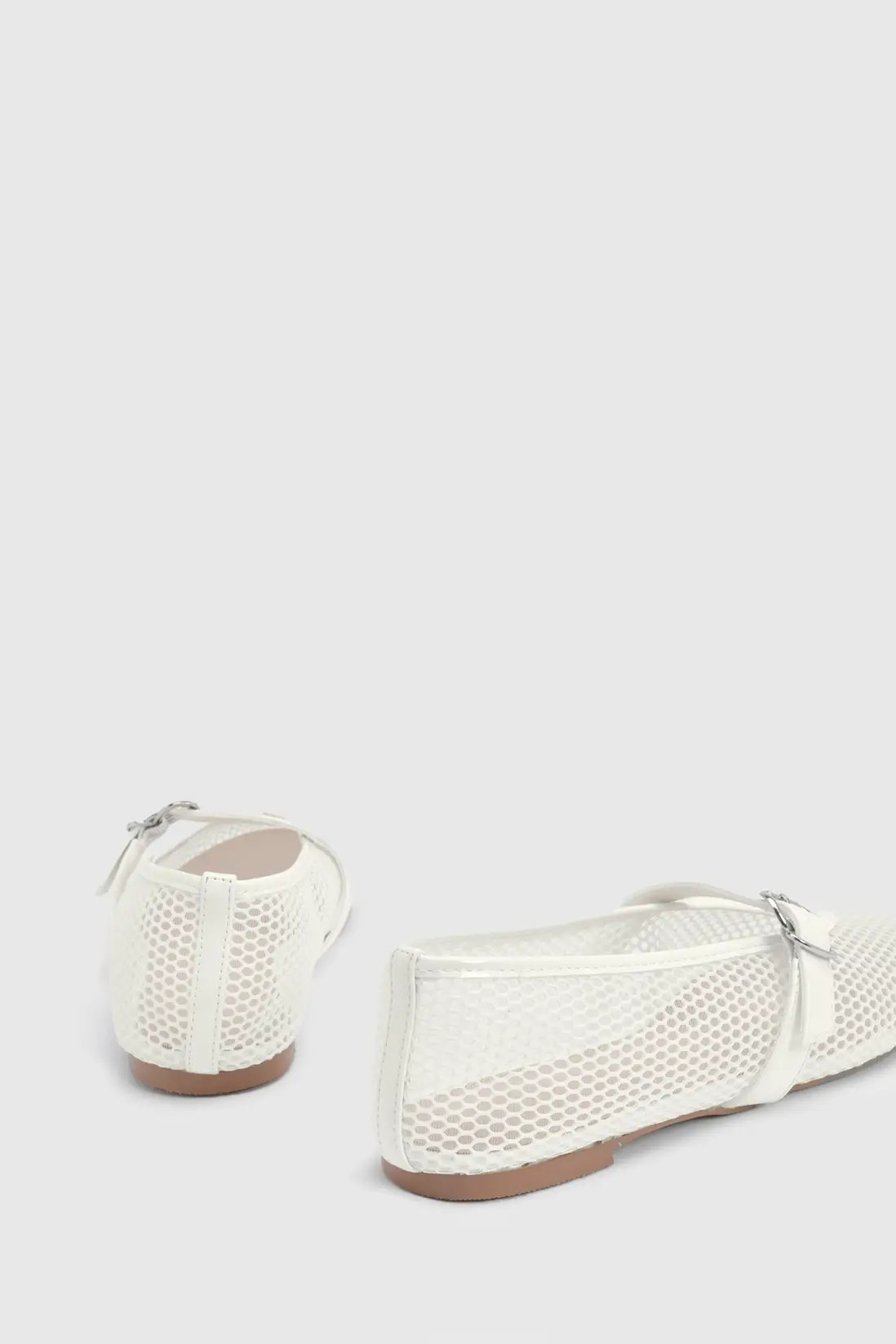 White Mesh Mary Jane Ballet Pumps | Boohoo | Boohoo.com (UK & IE)