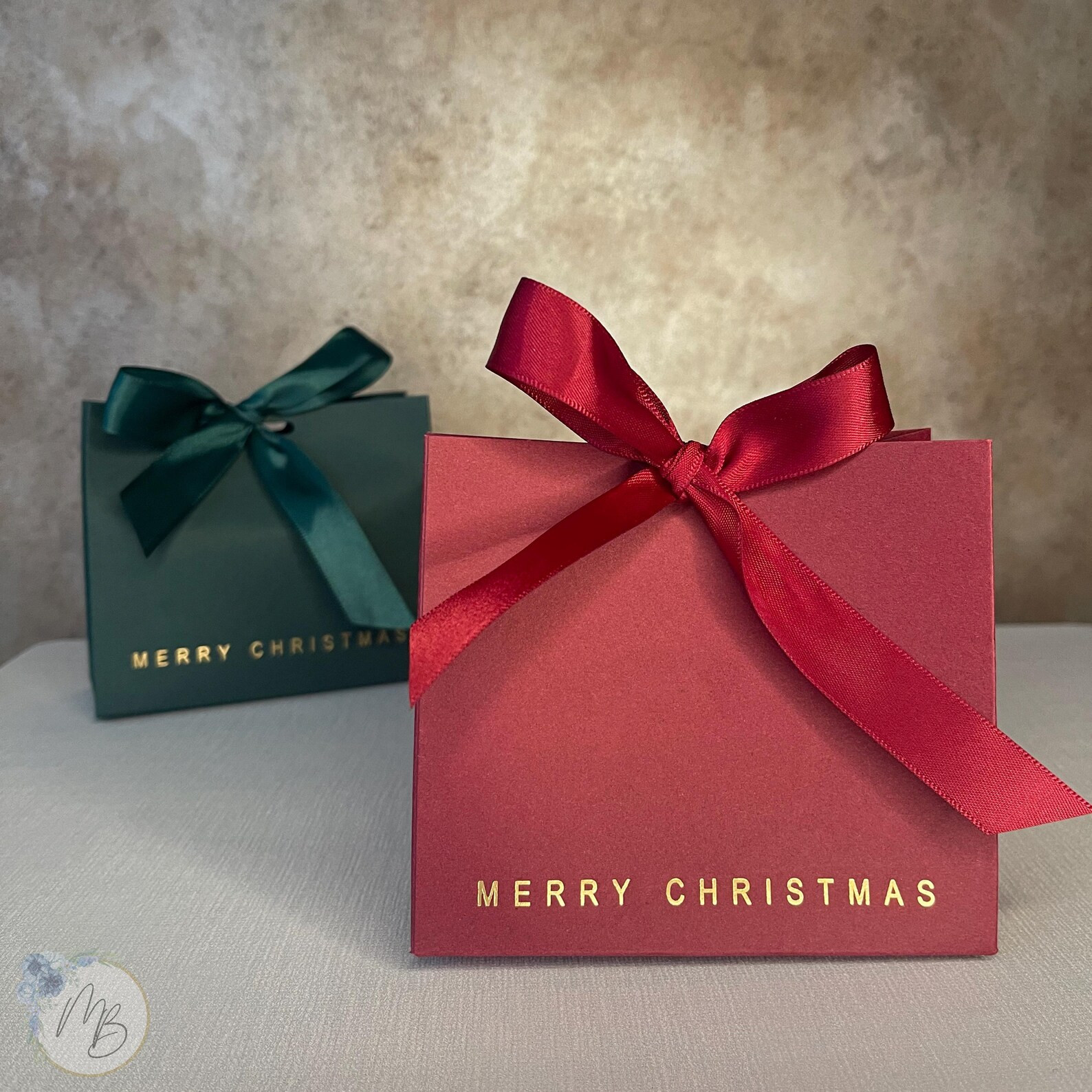 Luxury Gold Foil Merry Christmas Gift Bag, Presentation Box for Jewellery and Small Gifts - Etsy | Etsy (US)