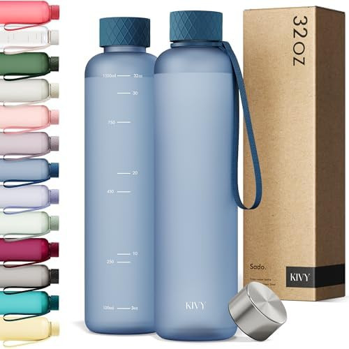 KIVY Slim Water Bottle 32oz [Lightweight & Shatterproof] Fits Backpack & Cupholder for Travel, Sp... | Amazon (US)
