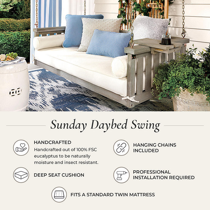 Sunday Daybed Swing with Cushion | Ballard Designs, Inc.