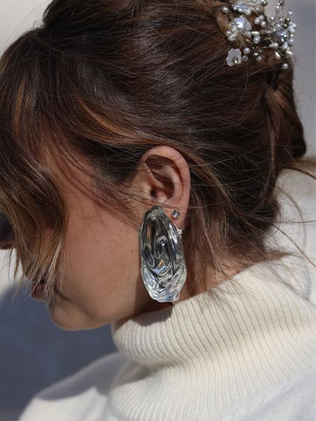 Oversized statement silver earrings crafted from 100% recycled materials and designed with a secure clip closure

#LTKGiftGuide #LTKHoliday #LTKSeasonal