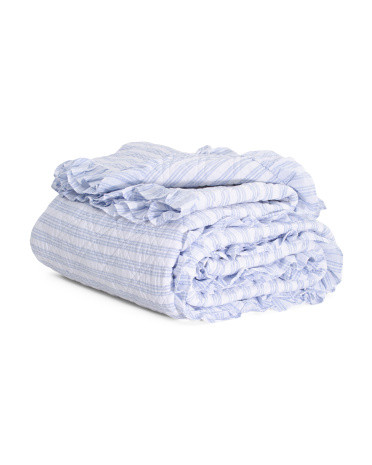 Cotton Slub Stripe Quilt Set | Marshalls