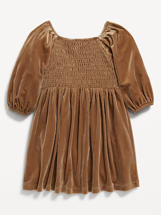 Smocked Velvet Dress for Toddler Girls | Old Navy (US)
