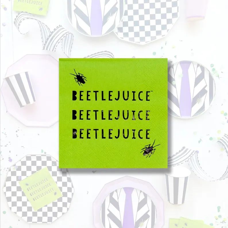 Beetlejuice Movie Small Napkins, Halloween Paper Party Napkins, Beetle Movie Napkins, 24 Count Gr... | Etsy (US)