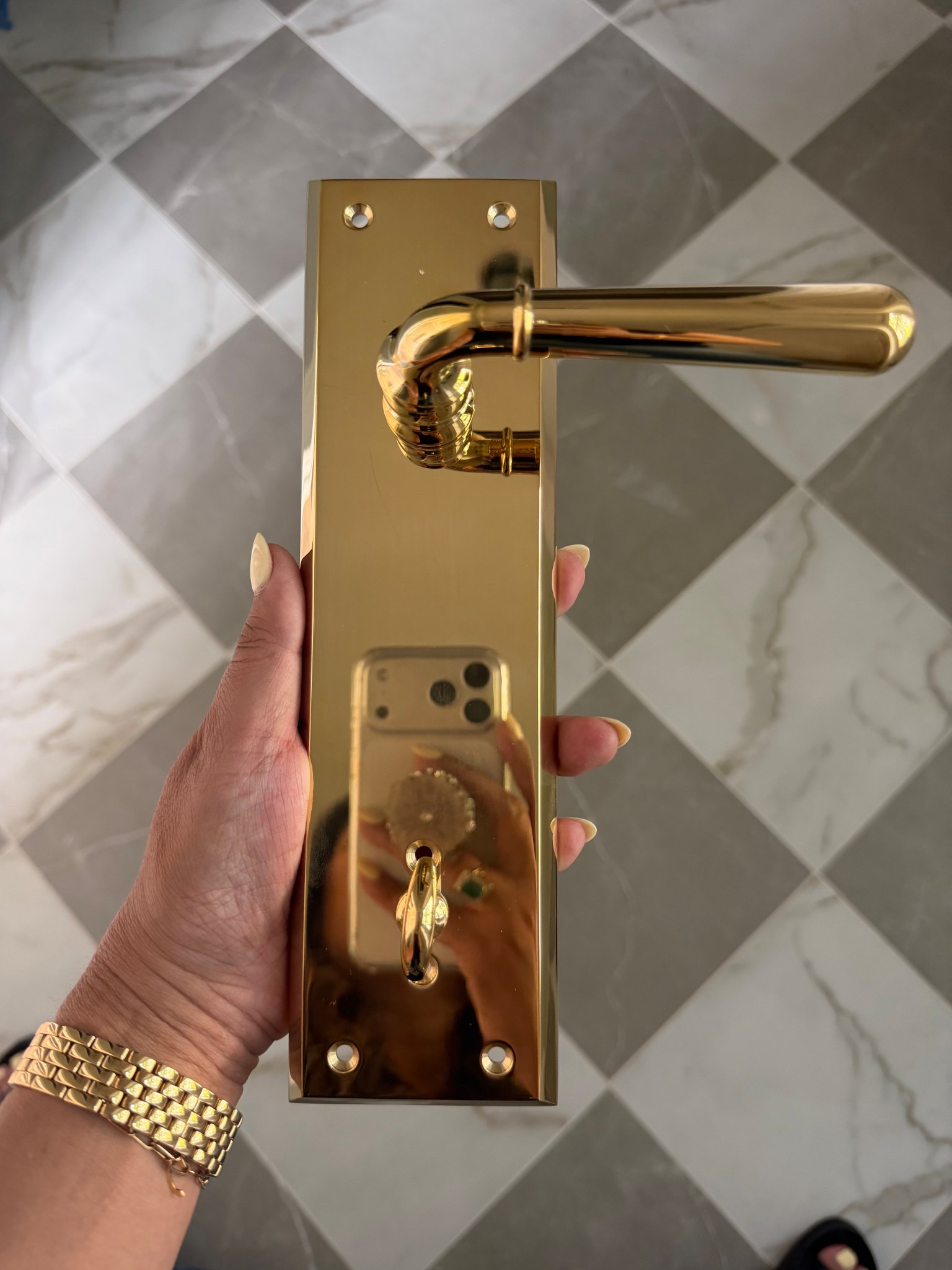 The most beautiful unlacquered brass door handle I ever did see