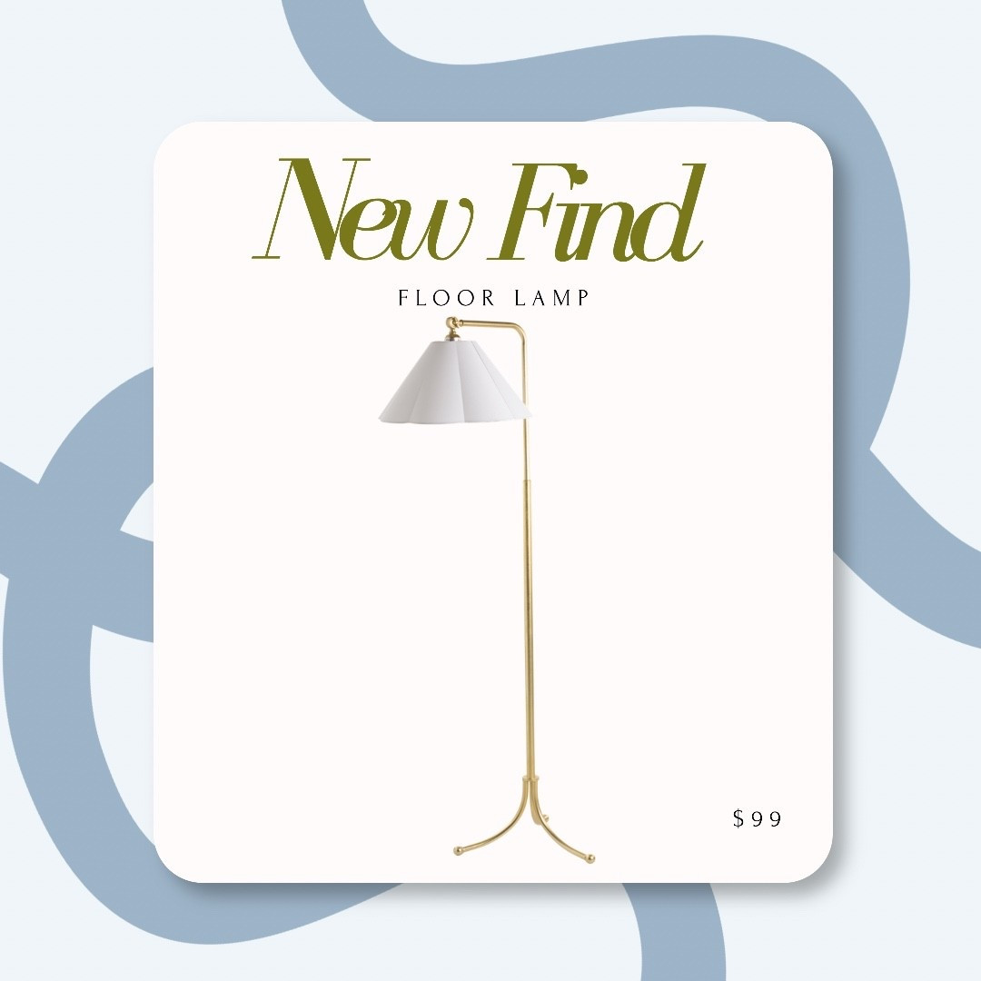 Under $100 floor lamp! 

Gold floor lamp, metal floor lamp, look for less floor lamp
