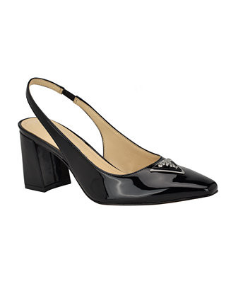 GUESS Women's Valinda Slingback Snip Toe Block Heel Sandal - Macy's | Macy's