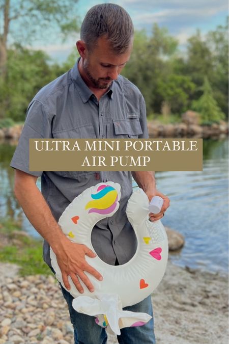 Mini portable hand pump we keep in the swim  bag all summer 
