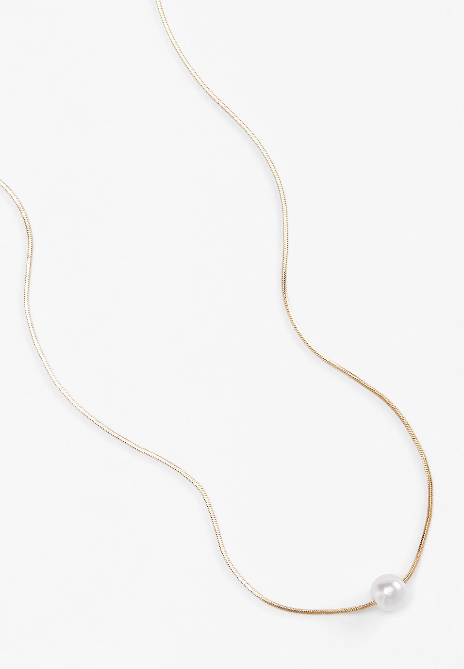 Faux Pearl Snake Chain Necklace | Maurices