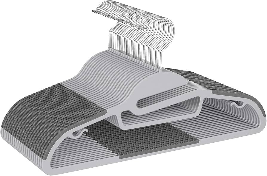 Heavy Duty Plastic Hangers 50 Pack with Non-Slip Design,0.2 Inches Thick,360°Swivel Hook Space S... | Amazon (US)