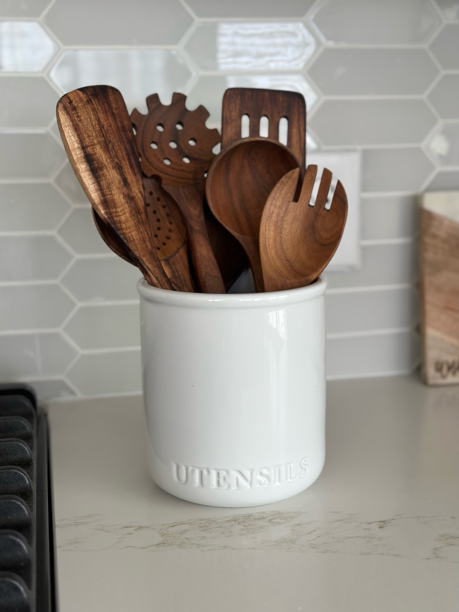 Stoneware utensil holder & wooden utensils 

#LTKGiftGuide #LTKunder50 #LTKhome