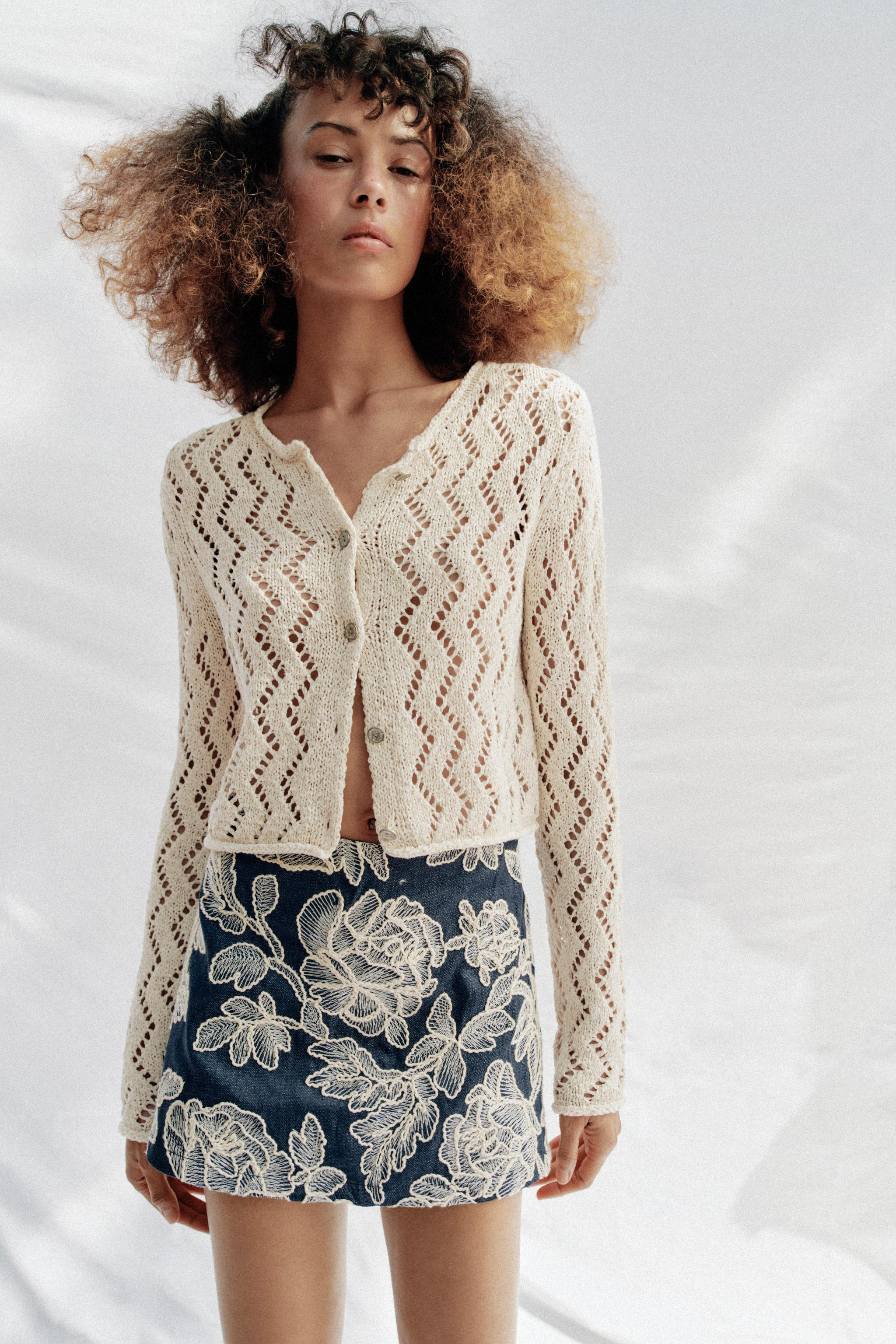 ZIGZAG OPEN-KNIT CARDIGAN | Zara US