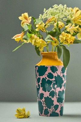 Lara Patterned Stoneware Vase | Anthropologie (US)
