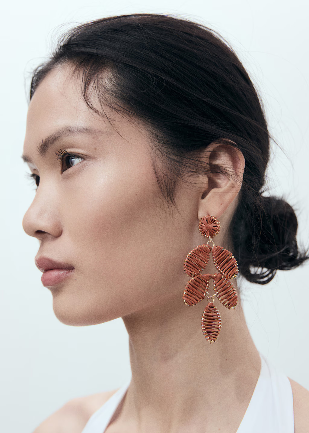 Long floral-design earrings - Women | MANGO USA | Mango (US/MX/AU)