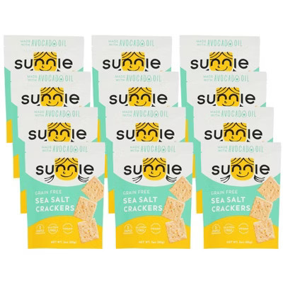 Sunnie Sea Salt Crackers Grain Free - Case of 12/3 oz | Target