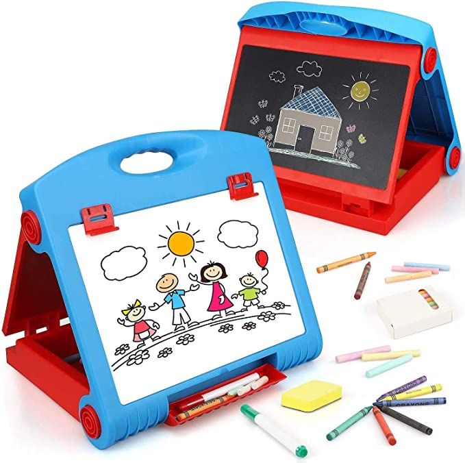 STEAM Life Tabletop Easel for Kids - Art Easel for Toddler - Kids Easel Chalkboard White Board fo... | Amazon (US)