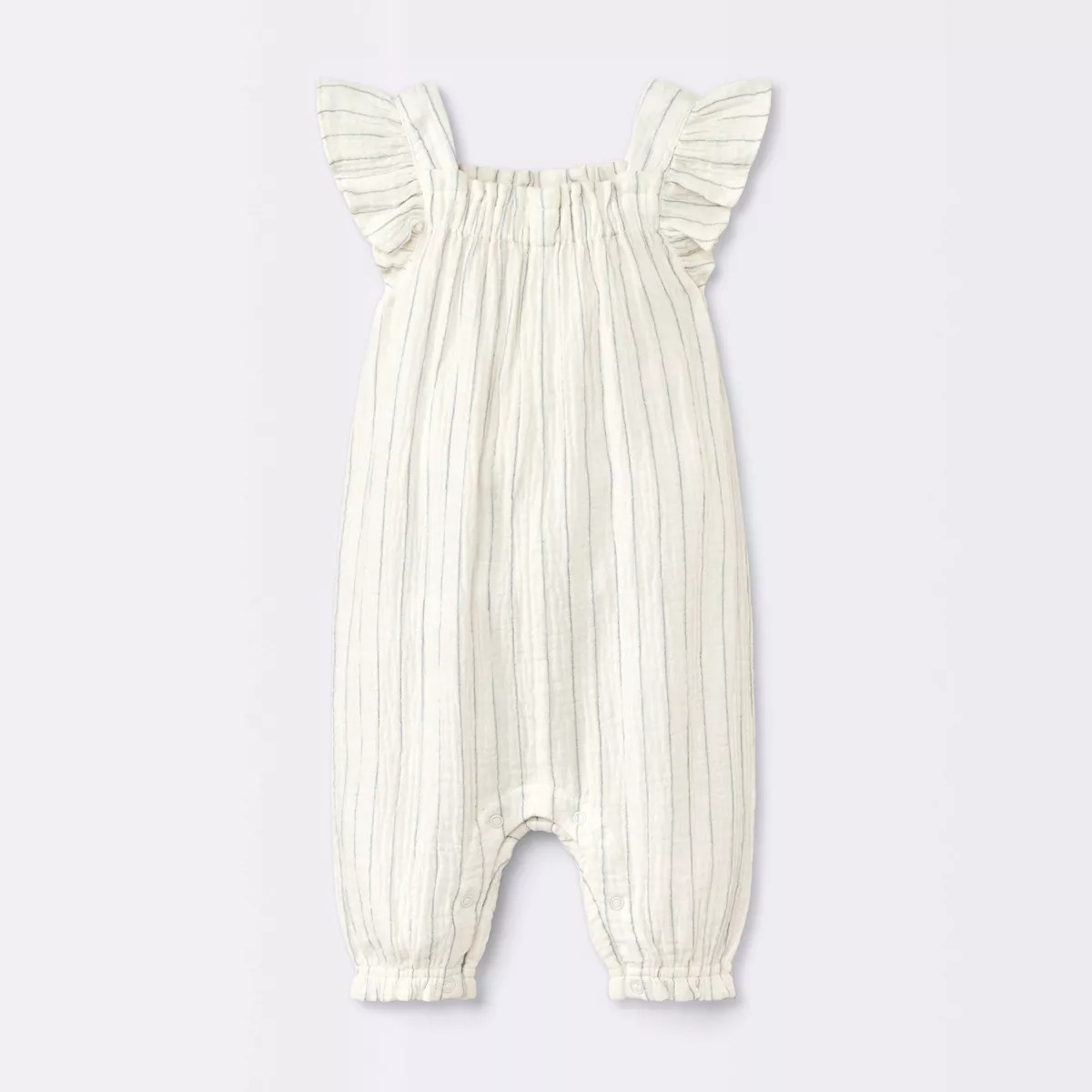 Baby Girls' Striped Gauze Long Legged Romper - Cloud Island™ Cream | Target
