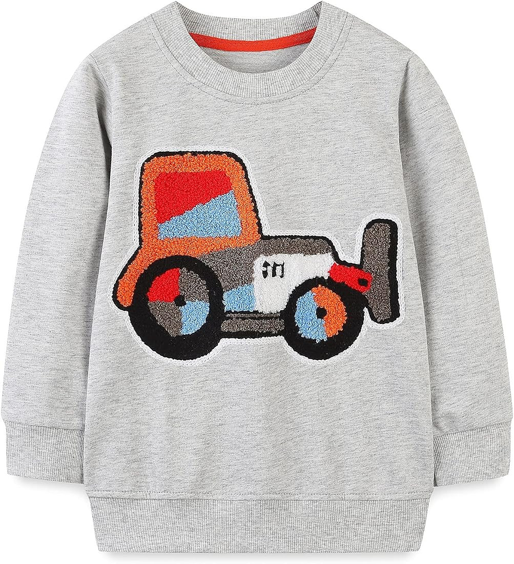 Bumeex Toddler Boy's Kids Crewneck Pullover Sweatshirts 2-7Year | Amazon (US)