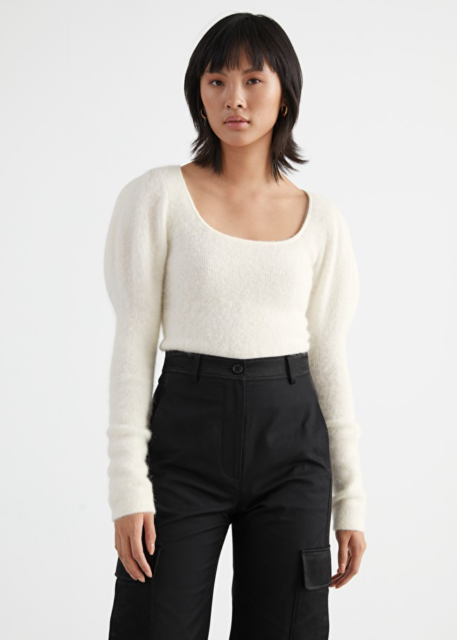 Fitted Alpaca Blend Puff Sleeve Top | & Other Stories (EU + UK)