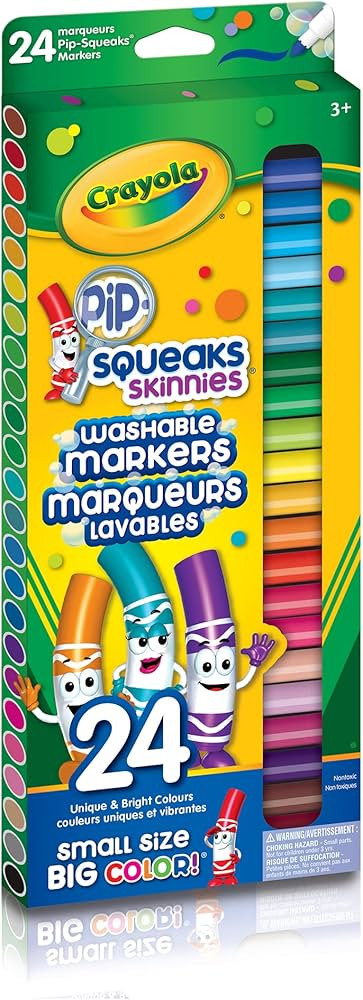 Crayola 24 Pip-Squeaks Skinnies Fine Line Washable Markers Arts & Crafts | Amazon (CA)