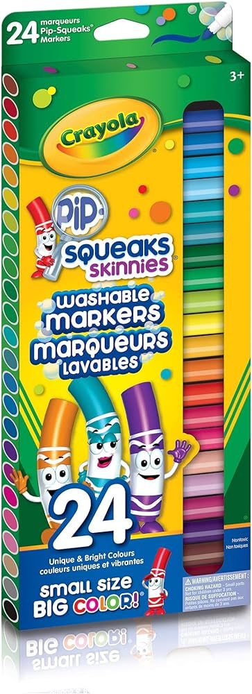 Crayola 24 Pip-Squeaks Skinnies Fine Line Washable Markers Arts & Crafts | Amazon (CA)