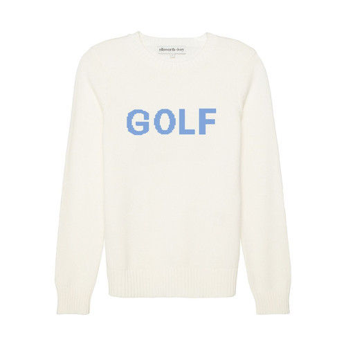 Ellsworth + Ivey Classic Golf Crewneck in Ivory/cornflower at Nordstrom, Size X-Small | Nordstrom