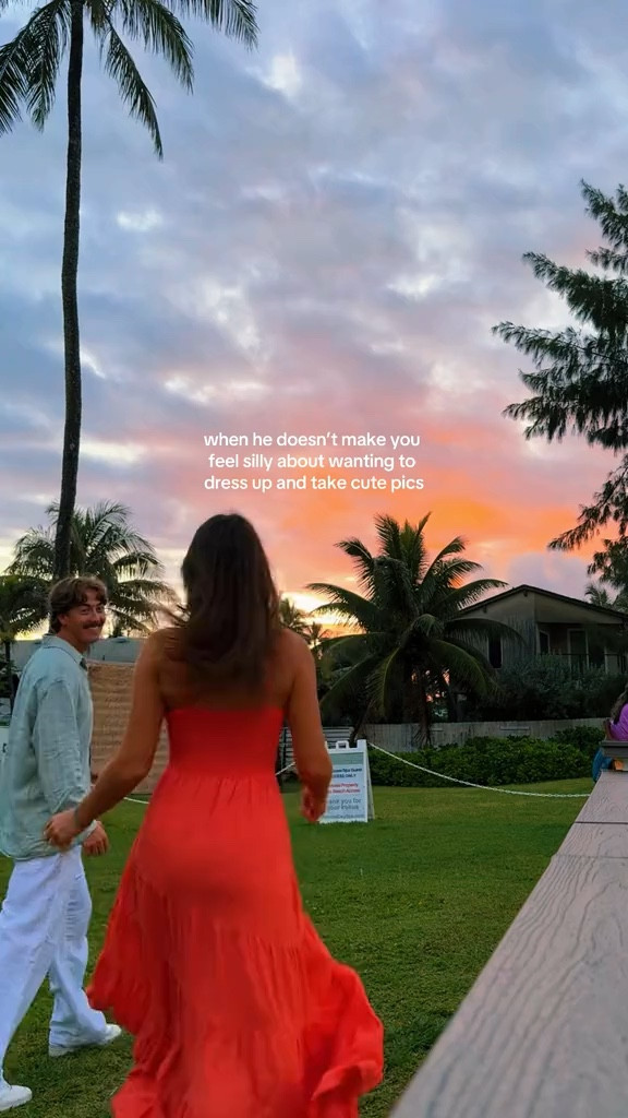 dinner outfits in Hawaii with my 🧡 wearing size XS in this dress from grey bandit:) code: NAT15 

summer outfit, maxi dress, men’s outfit, men’s linen pants, vacation outfit, wedding guest dresss

#LTKtravel #LTKSeasonal #LTKVideo