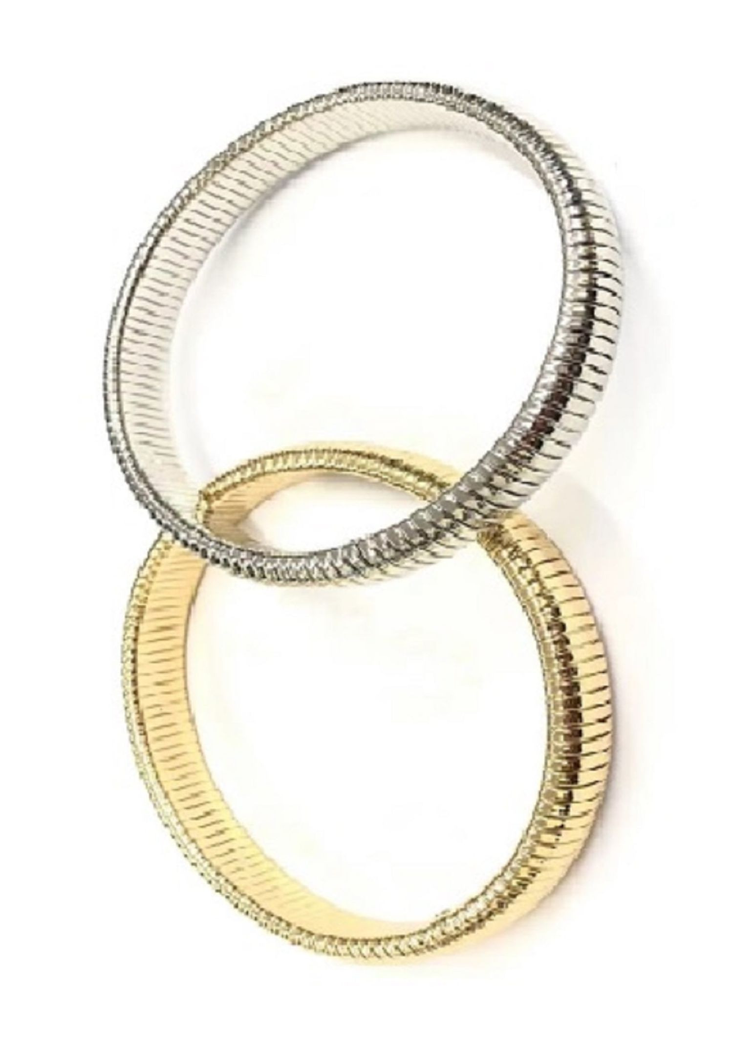 Time and Tru Silver and Goldtone Omega Bracelet Set, 2 Pieces | Walmart (US)