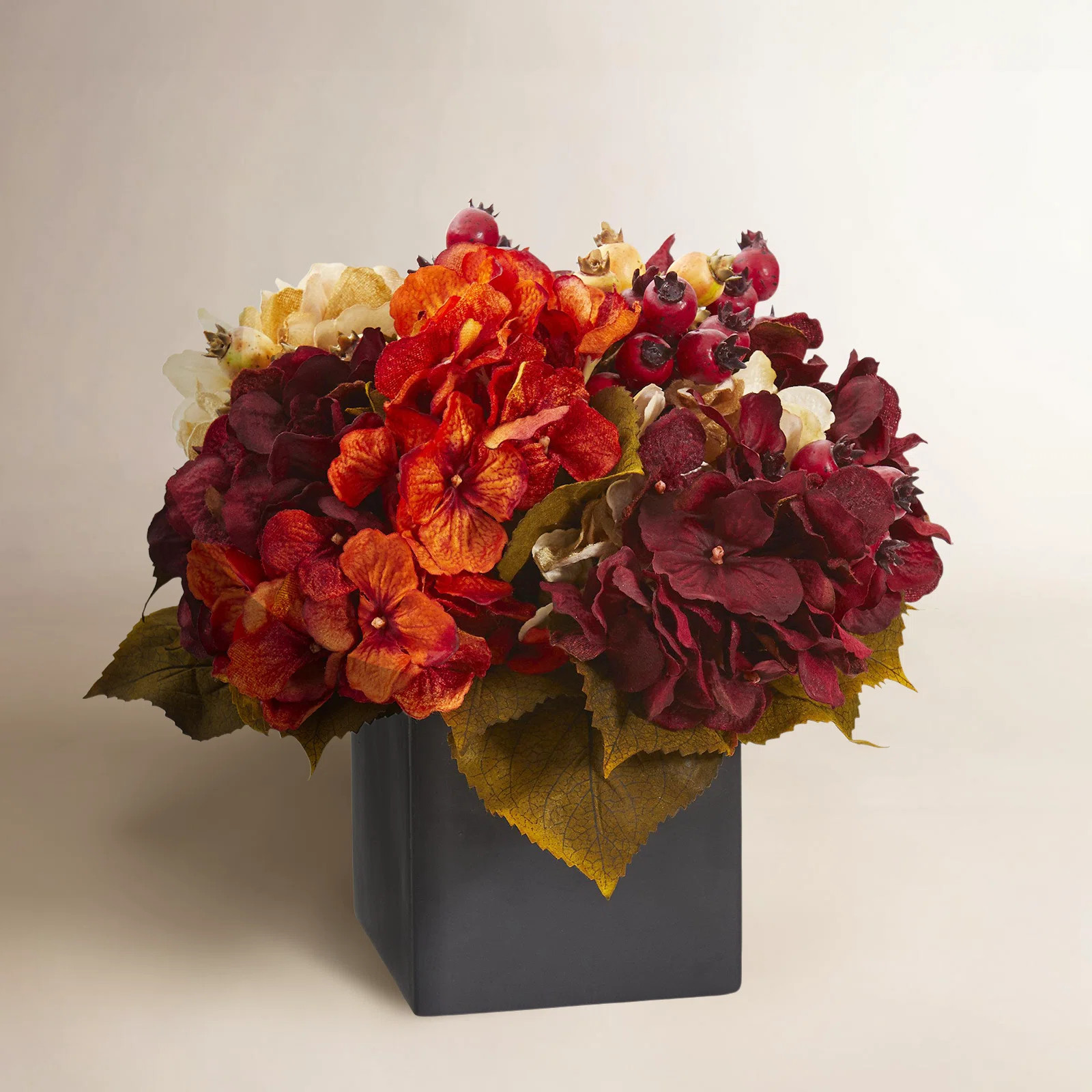 Autumn Artificial Mixed Floral Arrangement in Vase | Birch Lane