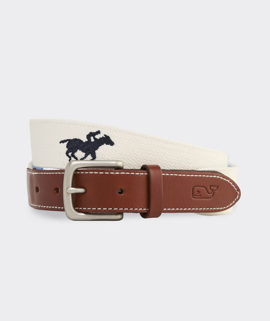 Kentucky Derby Horse Racing Canvas Club Belt | vineyard vines