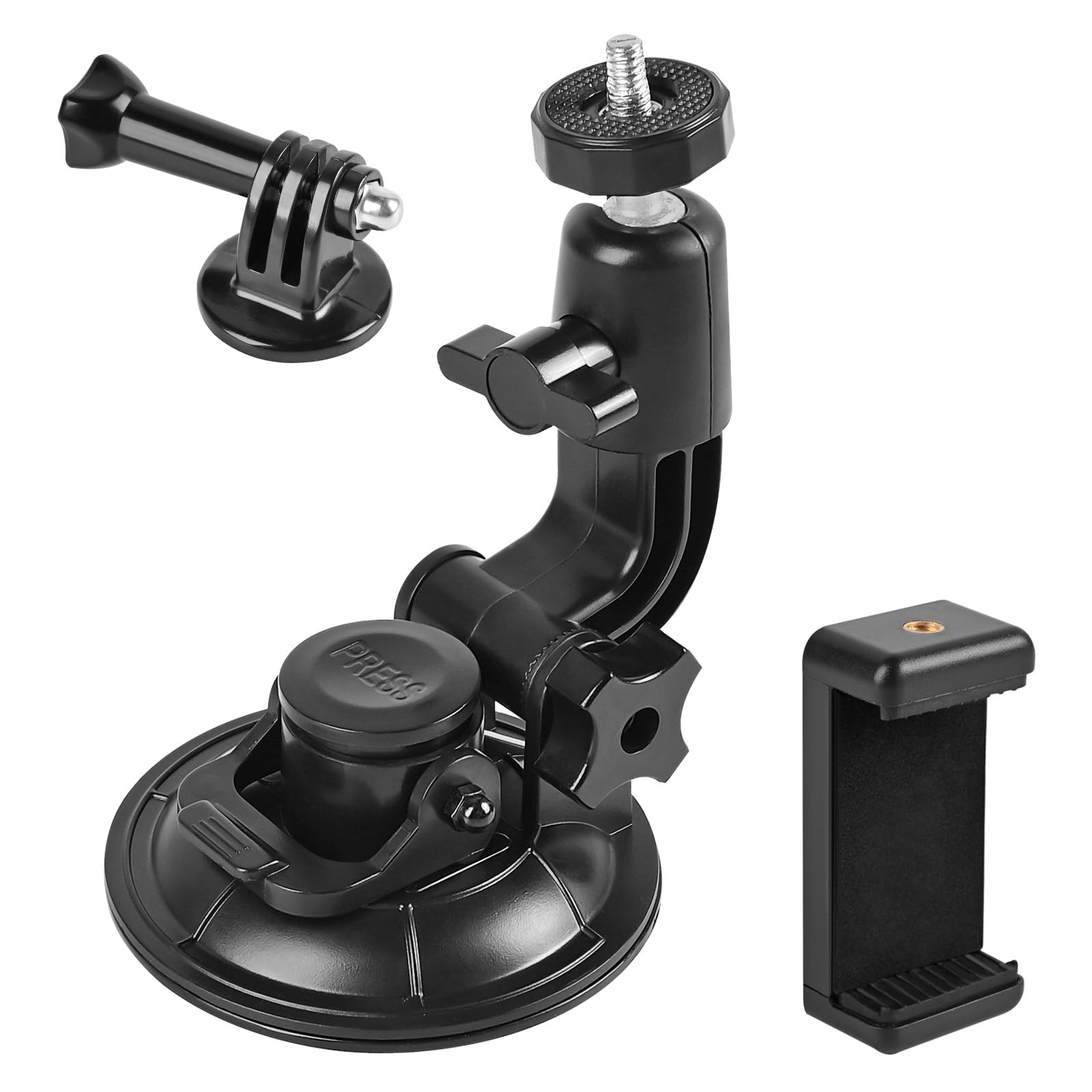 Dash Cam Suction Cup Mount Windshield Camera Holder Stand 9CM with Phone Bracket for GPS Driving ... | Amazon (US)