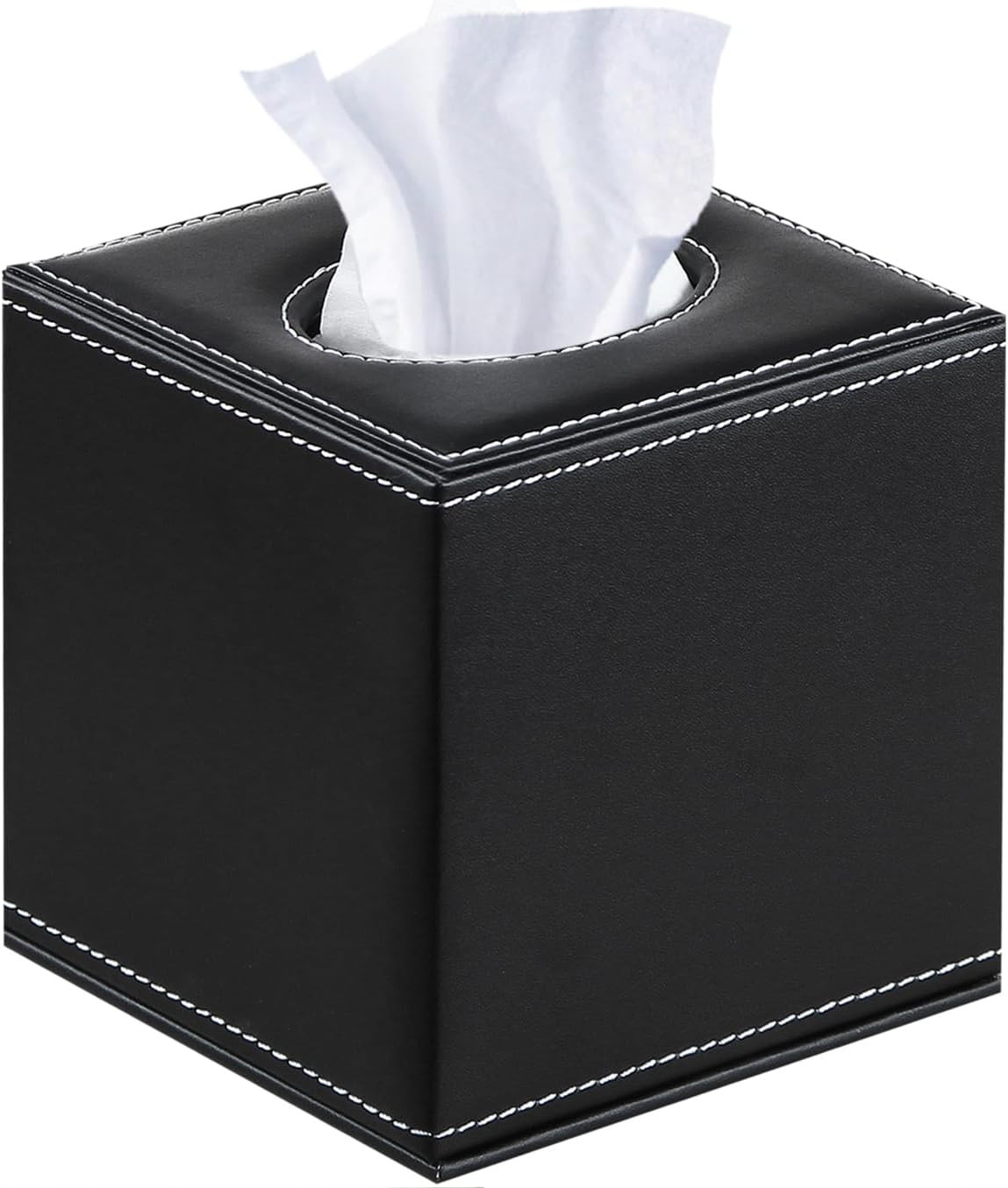 PU Leather Tissue Box Cover Square, Aesthetic Facial Tissue Cube Box Holder | Amazon (US)
