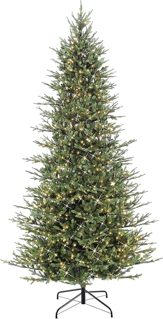Puleo International 9 Foot Pre-Lit Slim Balsam Fir Artificial Christmas Tree with 800 Clear Light... | Amazon (US)