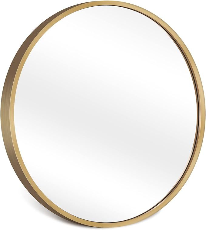 Amazon.com: Sollertia Gold Round Wall Mirror, 20 Inch Circle Mirrors for Wall, Round Bathroon Mir... | Amazon (US)