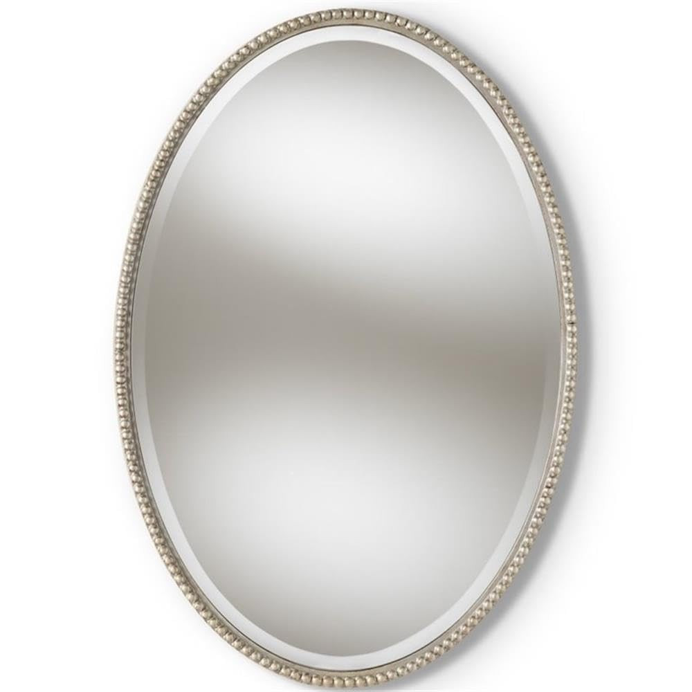 Baxton Studio Graca Modern and Contemporary Antique Silver Finished Oval Accent Wall Mirror | Amazon (US)